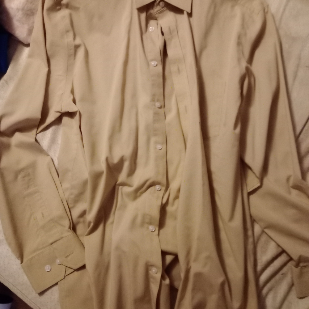 Stafford Men's Beige Dress Shirt
